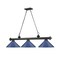 Z-Lite Cordon 3 Light Billiard, Matte Black & Navy Blue 2306-3MB-MNB - alternate 2